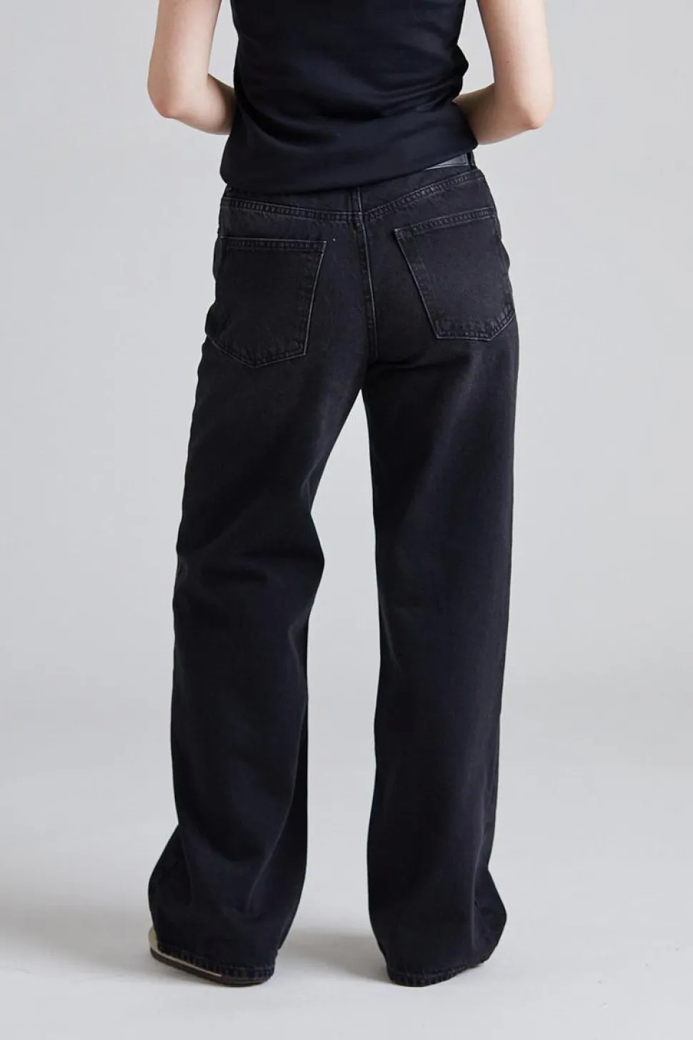 W Wide Jeans Black Washed