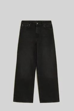 W Wide Jeans Black Washed