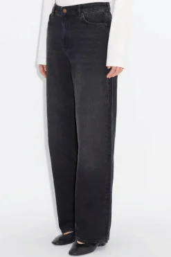 W Wide Jeans Black Washed