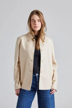 Women Short Loden Light Pressed Wool Cream
