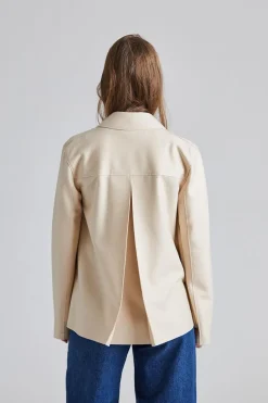Women Short Loden Light Pressed Wool Cream
