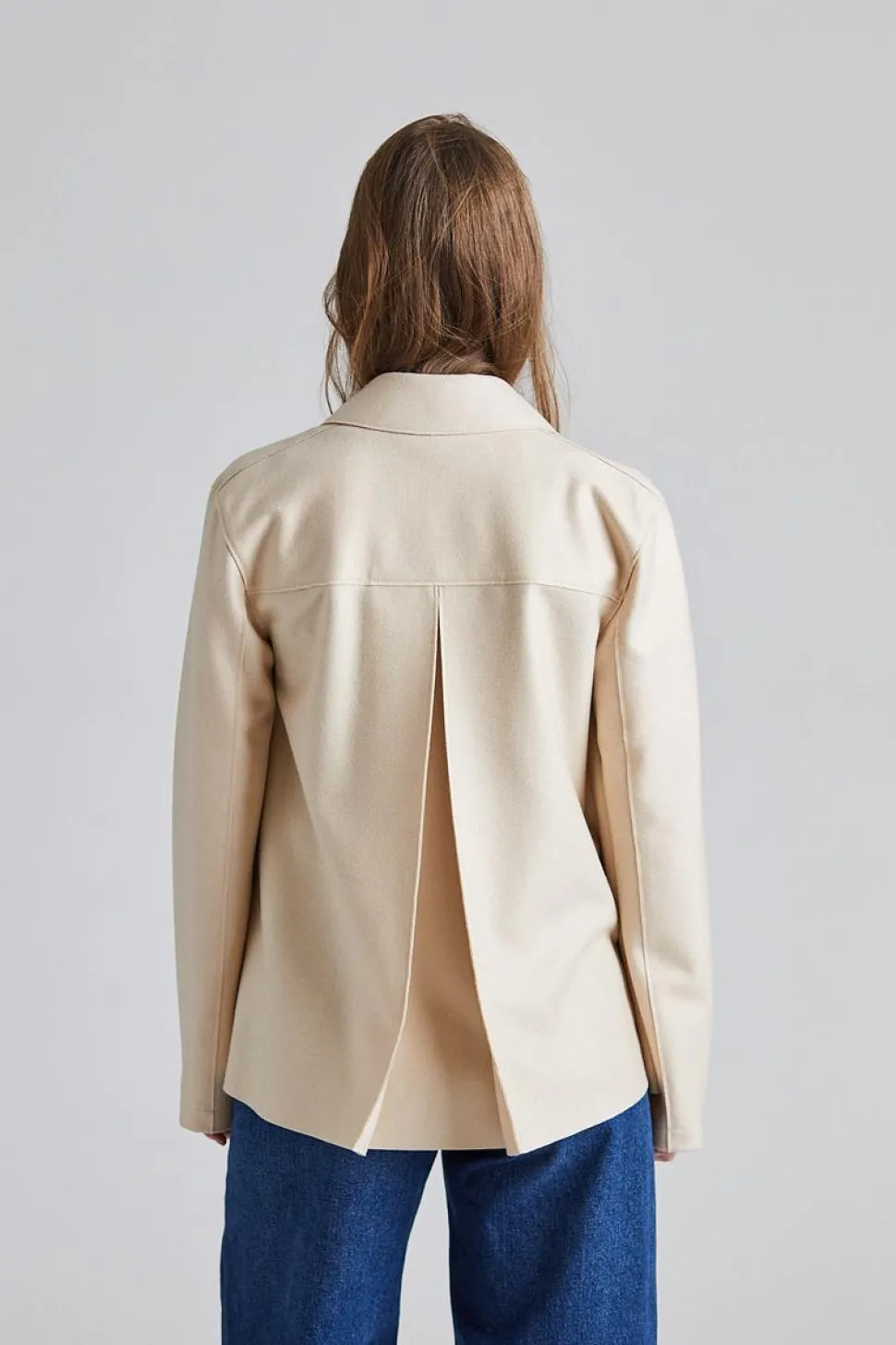 Women Short Loden Light Pressed Wool Cream