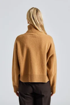 Wool Turtleneck Sweater Camel