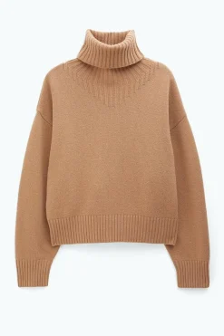 Wool Turtleneck Sweater Camel