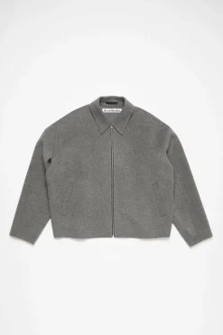 Wool Zipper Jacket FN-MN-OUTW000939 Grey Melange