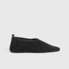 Woven Leather Ballerinas Black