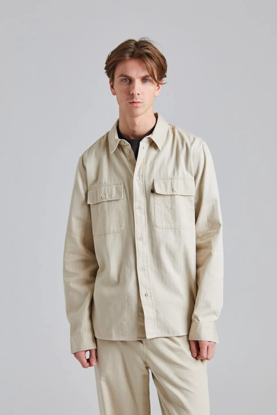 WWAxl Herringbone Shirt Sand Grey