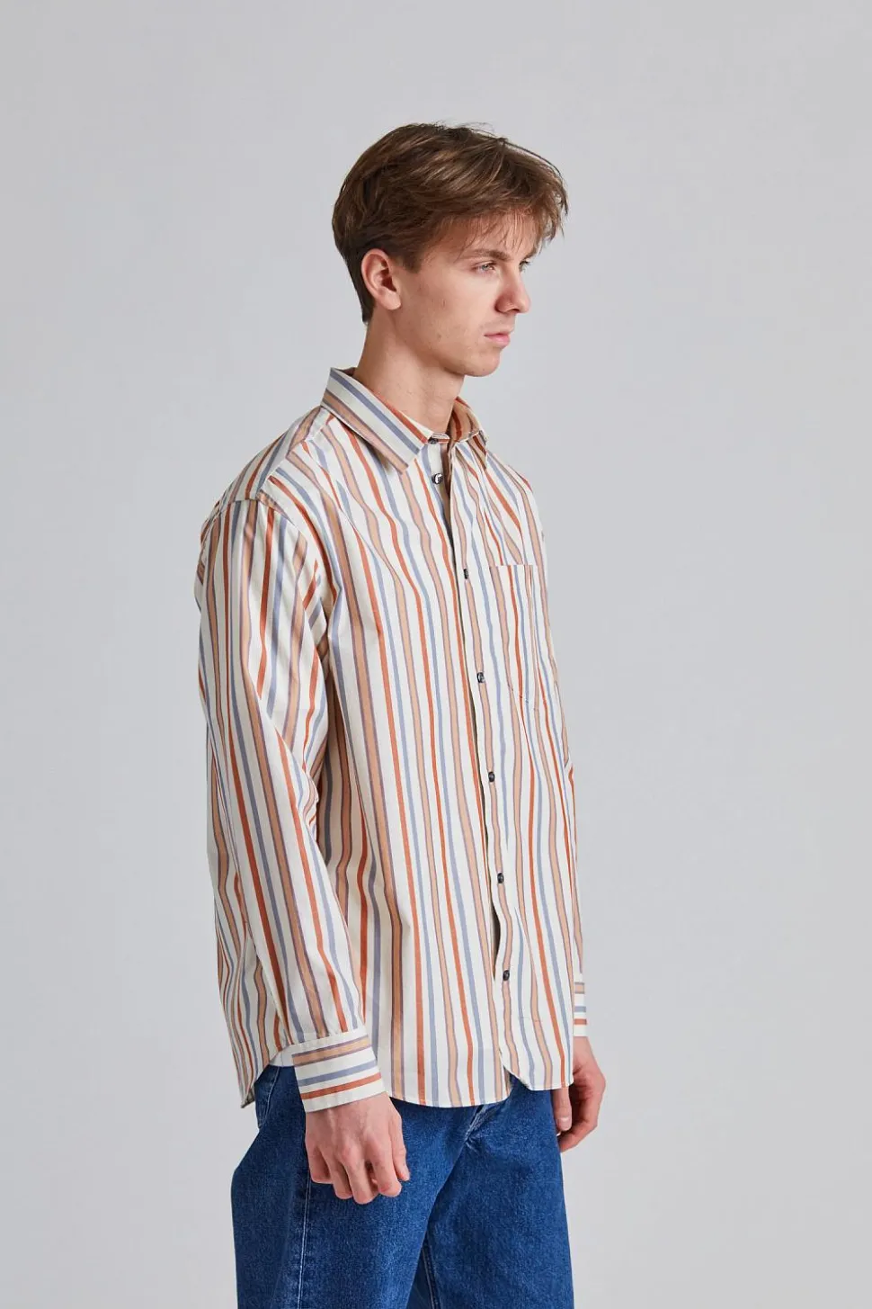 WWNico Shirt Stripe Silver Grey