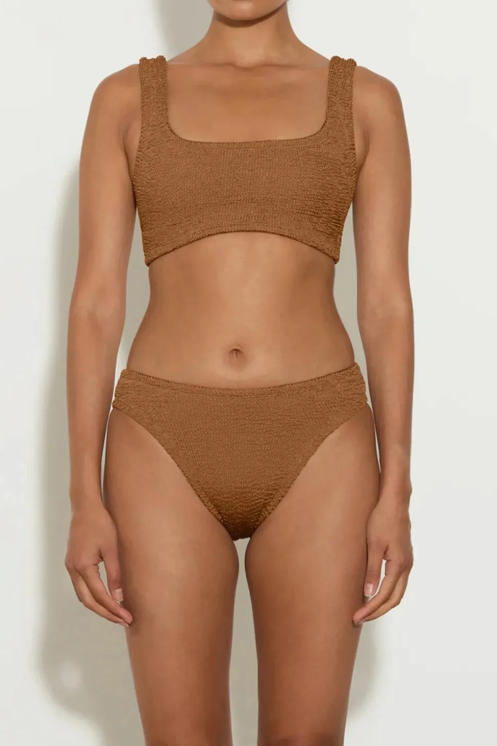 Xandra Bikini Crinkle Metallic Cocoa