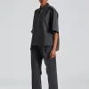 Zip Detail Polo Top Steel Grey Melange