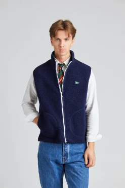 Zip Through Fleece Vest Navy