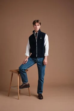 Zip Through Fleece Vest Navy